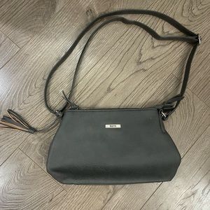 Grey Leather Roots Purse